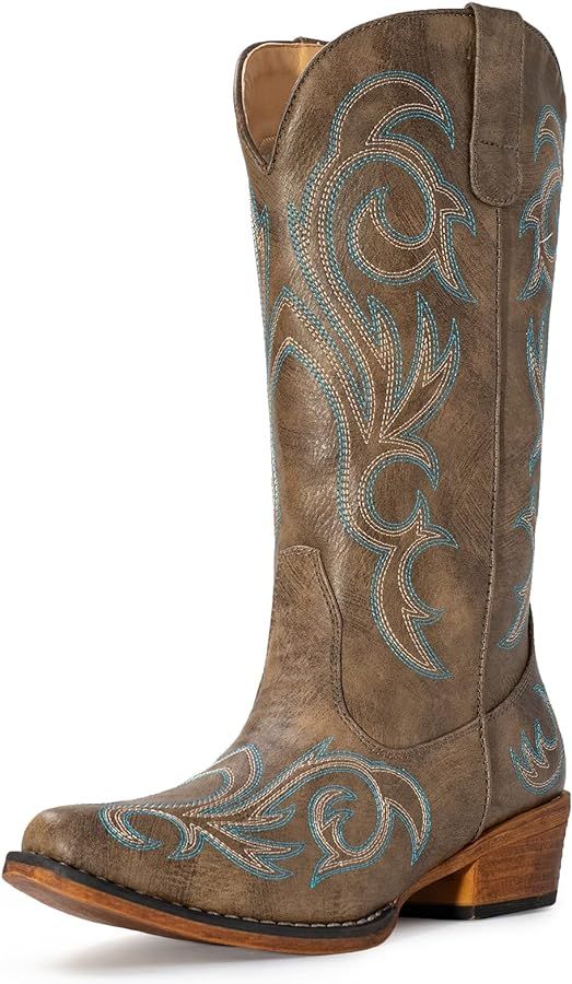 IUV Cowboy Boots For Women Pointy Toe Women's Western Boots Cowgirl Boots | Amazon (US)