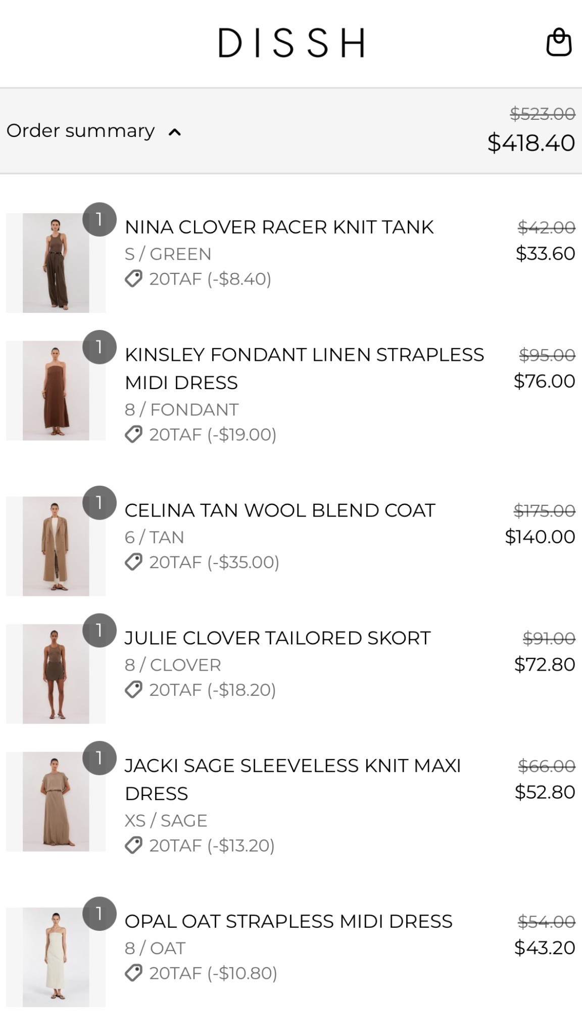 you know the drill, it’s sale on sale at DISSH and my we are stocking up as these are such great pieces at such great prices x