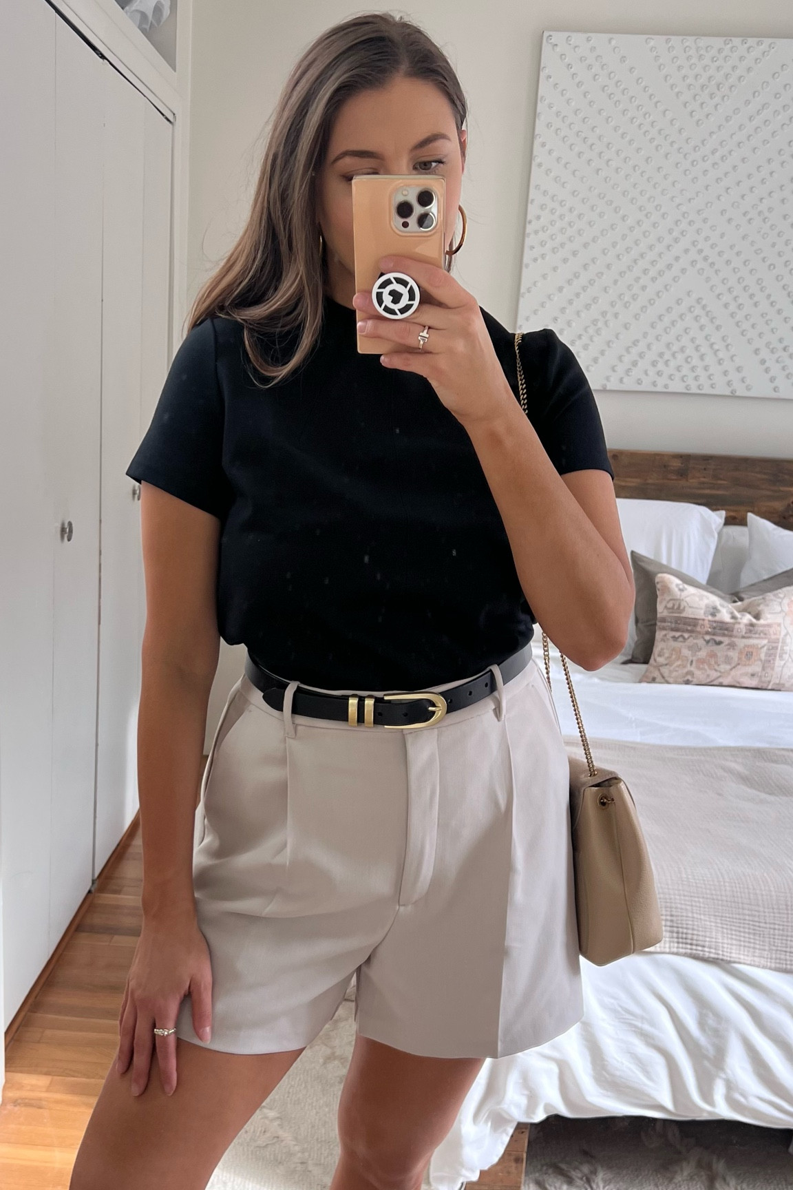 Casual work outfit, Abercrombie shorts, spanx top, Madewell black leather belt 

#LTKU #LTKFind #LTKSeasonal