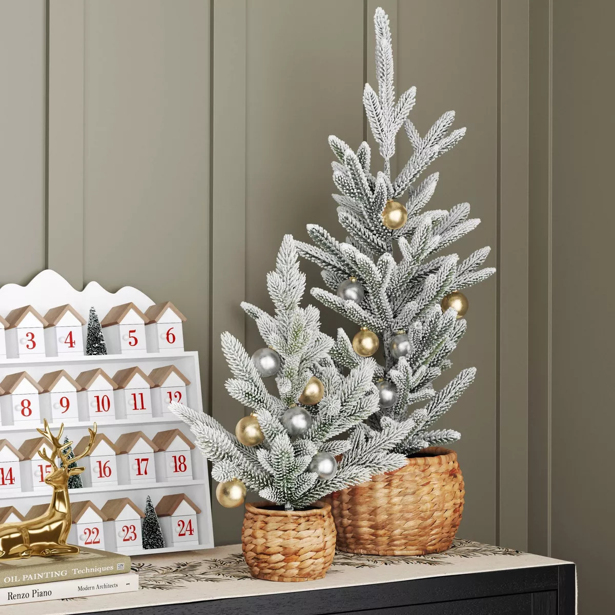 Christmas Small Heavy Flocked Tree Green - Threshold™ | Target