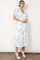Willa Ruffle Dress in Blue Floral - böhme | Böhme US
