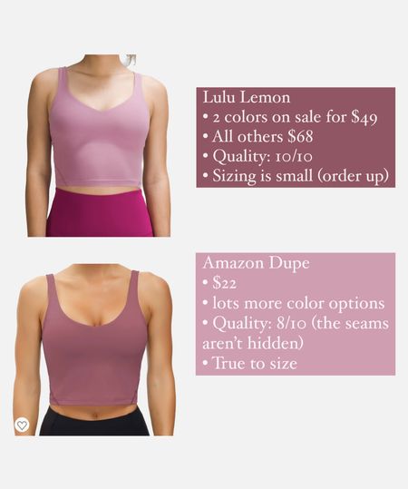 Love the lulu lemon top just as much as the Amazon dupe!! Both have pros and cons. I’ve linked both as well as some of the sale options in the lulu lemon. Pay attention to the links because one is the lulu top on sale and one is regular price.

#LTKSeasonal #LTKBacktoSchool #LTKunder100