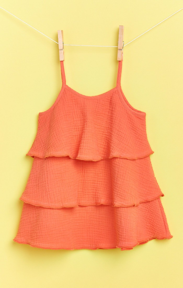 Reagan Ruffle Dress ~ Peach Crinkle Gauze | Show Me Your Mumu