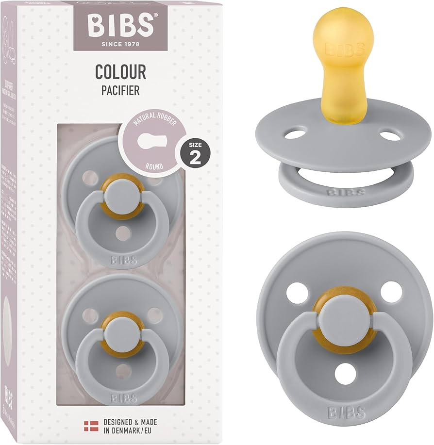 BIBS Pacifiers | Natural Rubber Baby Pacifier | Set of 2 BPA-Free Soothers | Made in Denmark | Cl... | Amazon (US)
