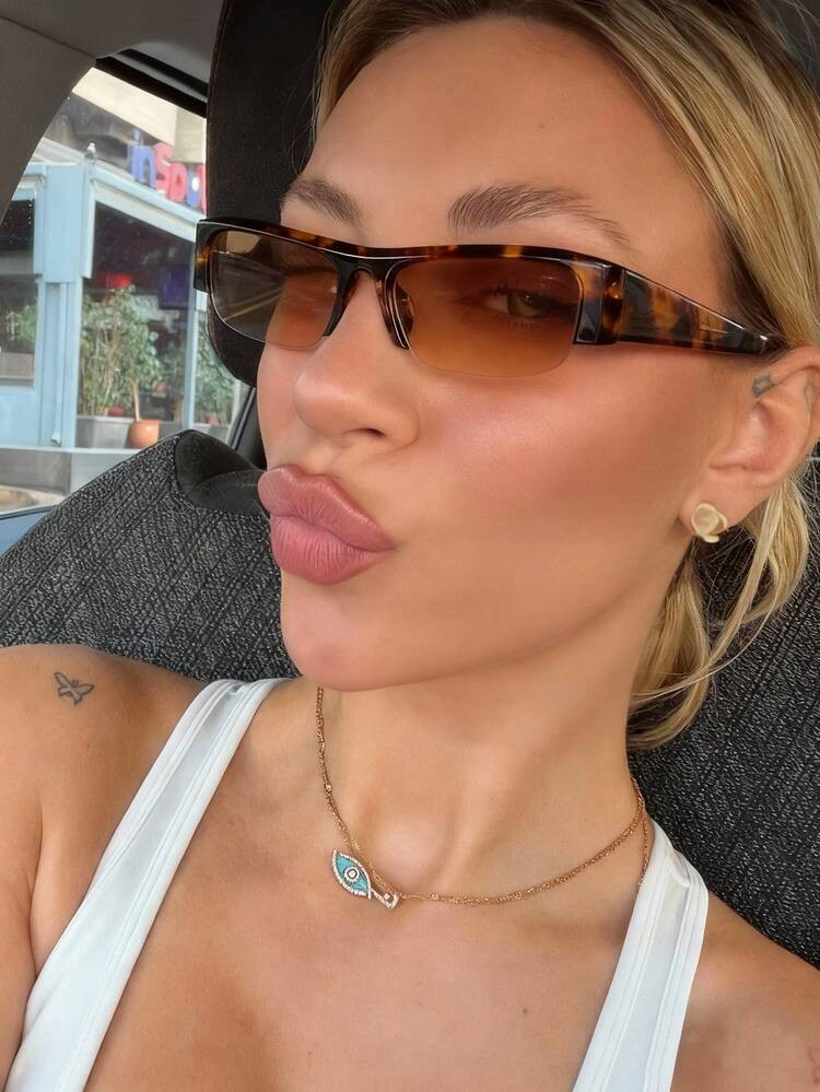 1 Pair Mini Half-Frame Black Tortoiseshell Women's Fashion Glasses, Exclusive Beach Travel Access... | SHEIN