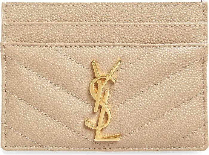 Saint Laurent Monogram Quilted Leather Credit Card Case | Nordstrom | Nordstrom