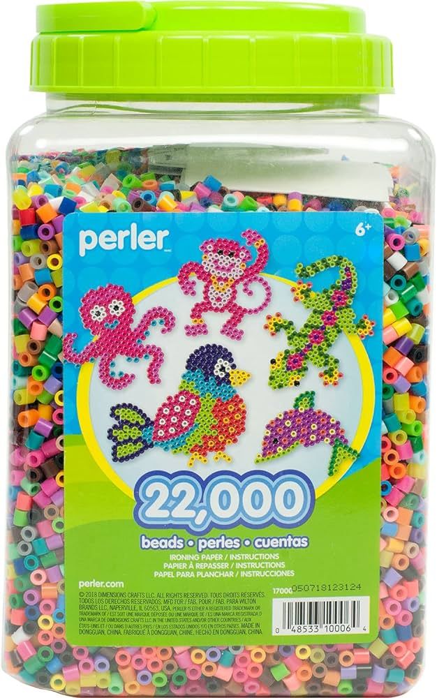 Perler Multi-Mix Fuse Beads Jar, Assorted Colors, Pack of 22000 (PER17000) | Amazon (US)