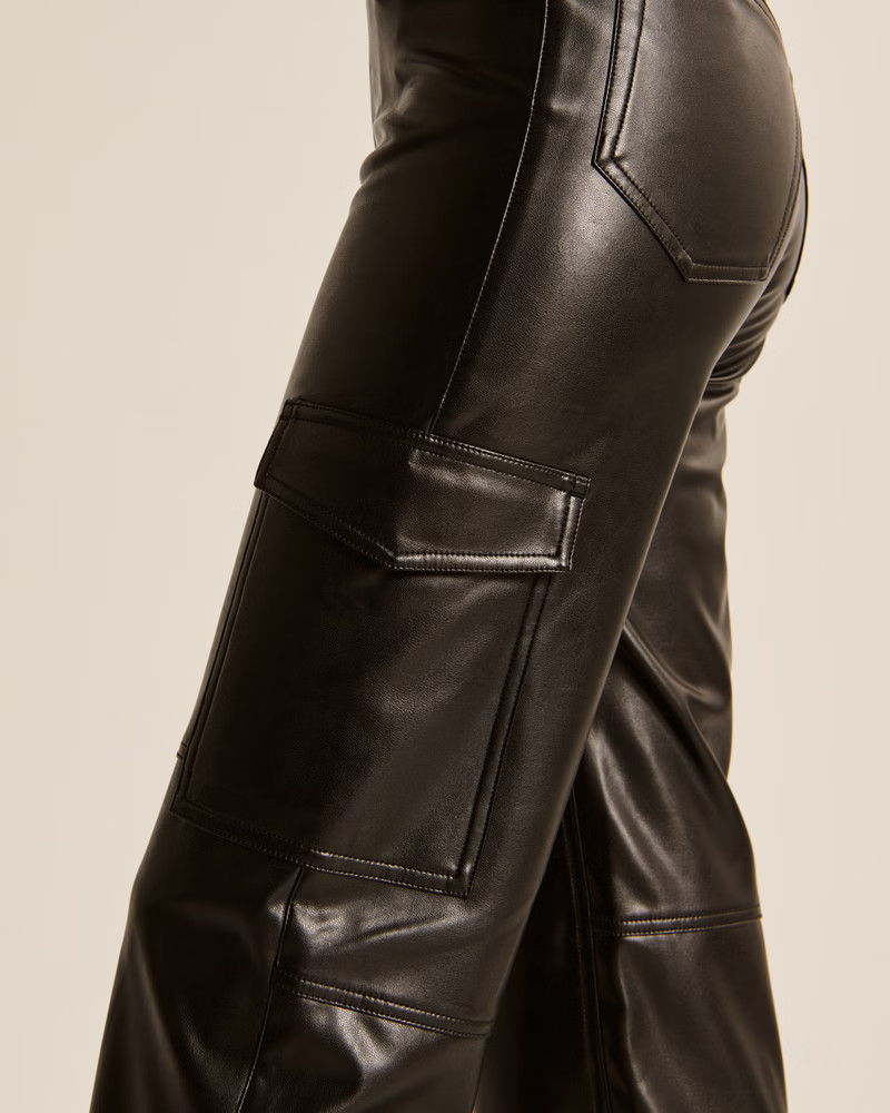 Vegan Leather Cargo 90s Relaxed Pants | Abercrombie & Fitch (US)