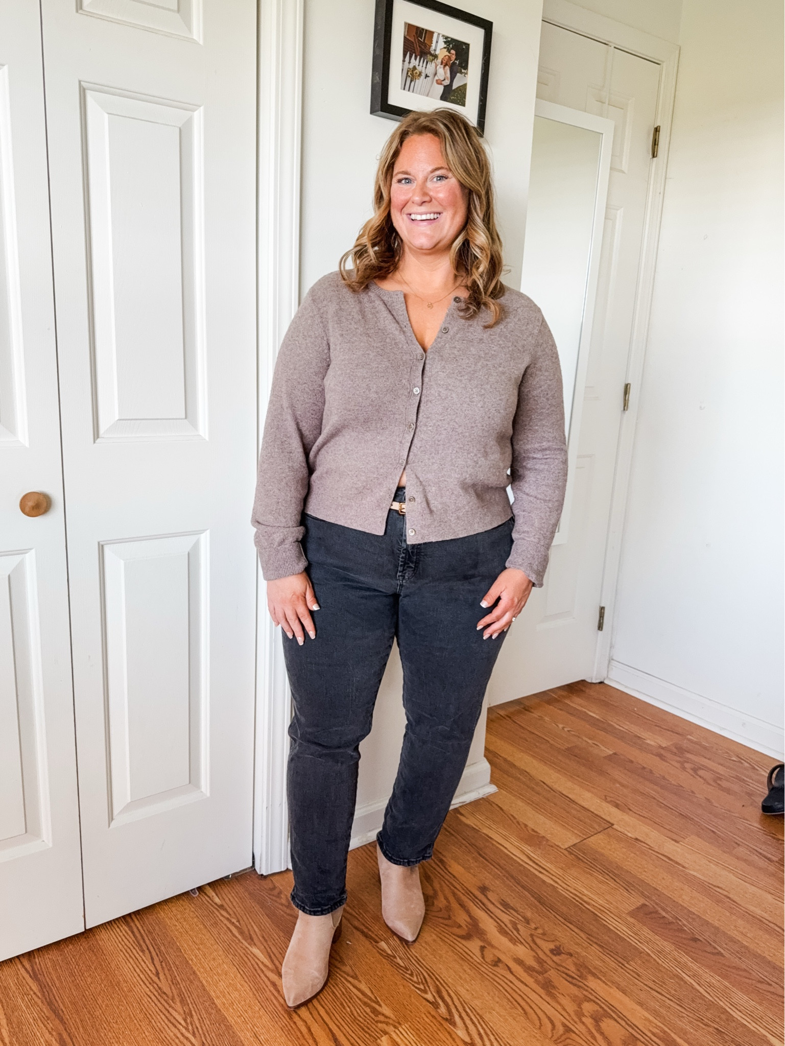 Wearing an XL in my cardigan and a 14 petite in my jeans 

#LTKMidsize #LTKSeasonal #LTKFindsUnder50