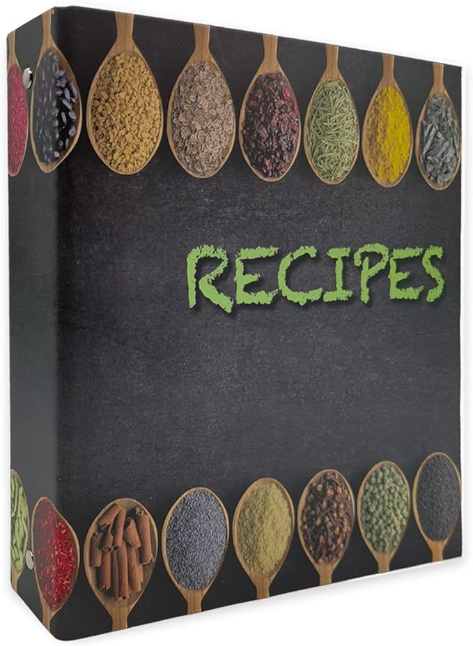 rnairni Recipes Book Binder Set | A5 Page Size Recipe Organizer Binder & 30 Recipe Cards & 10 Div... | Amazon (US)