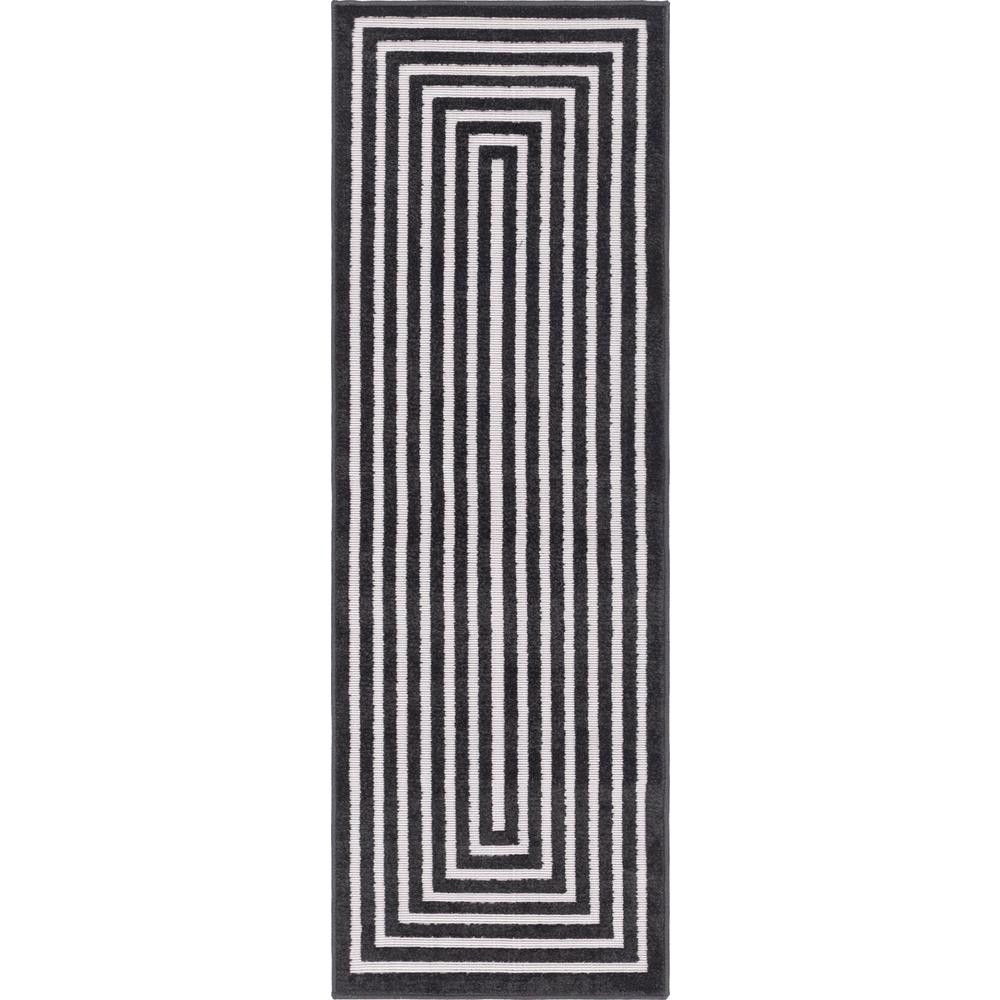 Sabrina Soto Black 2 ft. x 6 ft. Prescott Indoor/Outdoor Runner Rug | The Home Depot