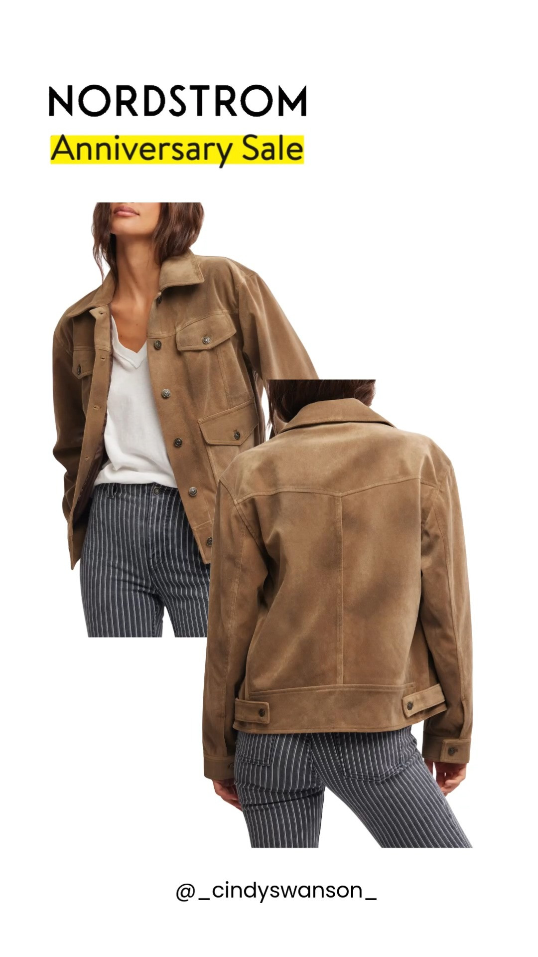 A suede jacket is one of those pieces you'll pull out every fall, and this faux suede version is such a good one!

It has the look of real suede with a timeless trucker silhouette that pairs effortlessly with denim, dresses, and skirts. During the Nordstrom Anniversary Sale, it's 34% off, making it the perfect time to add this wardrobe staple.

💡 LTK MADE EASY
❤️ Heart = Support my posts!
🔖 Save = Get sale & restock alerts
📋 Lists = Keep favorites organized
📲 Share = Send lists and products to a friend. Hello, Christmas List!
💬 Comment = Ask me anything about what I'm wearing.:-) 

 #LTKootd #LTKOver40 #LTKSaleAlert