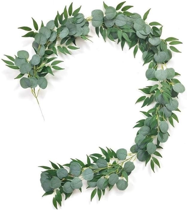 2 Pack Artificial Eucalyptus Willow Vines Garland, 3 Feet Faux Eucalyptus and Willow Leaves Green... | Amazon (US)