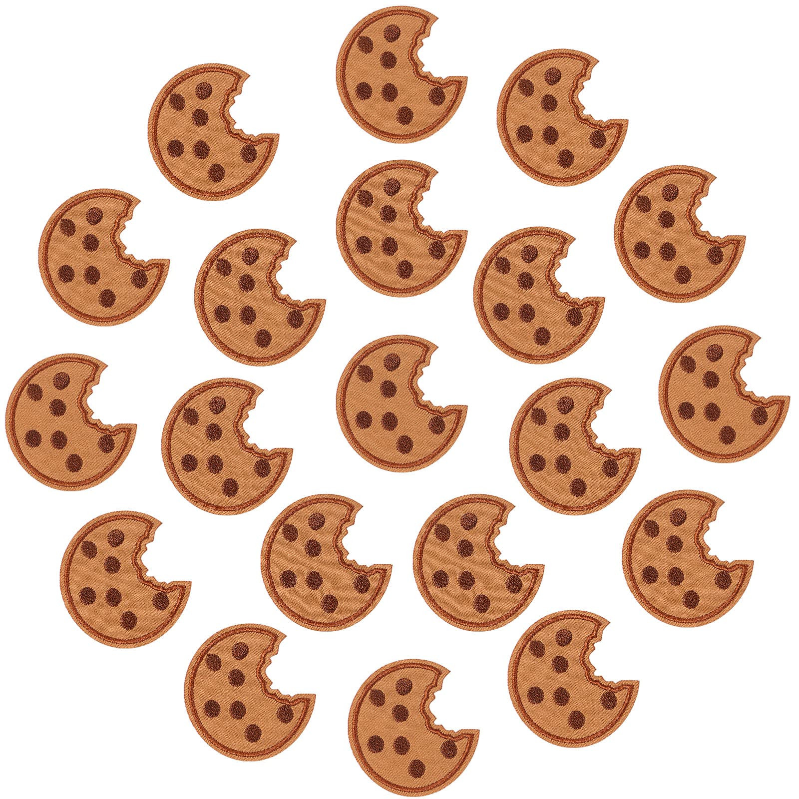 20Pcs Cookie Embroidered Patches for Clothes, Cute Iron on Stickers Suitable Hair Ring T-Shirt Dr... | Amazon (US)