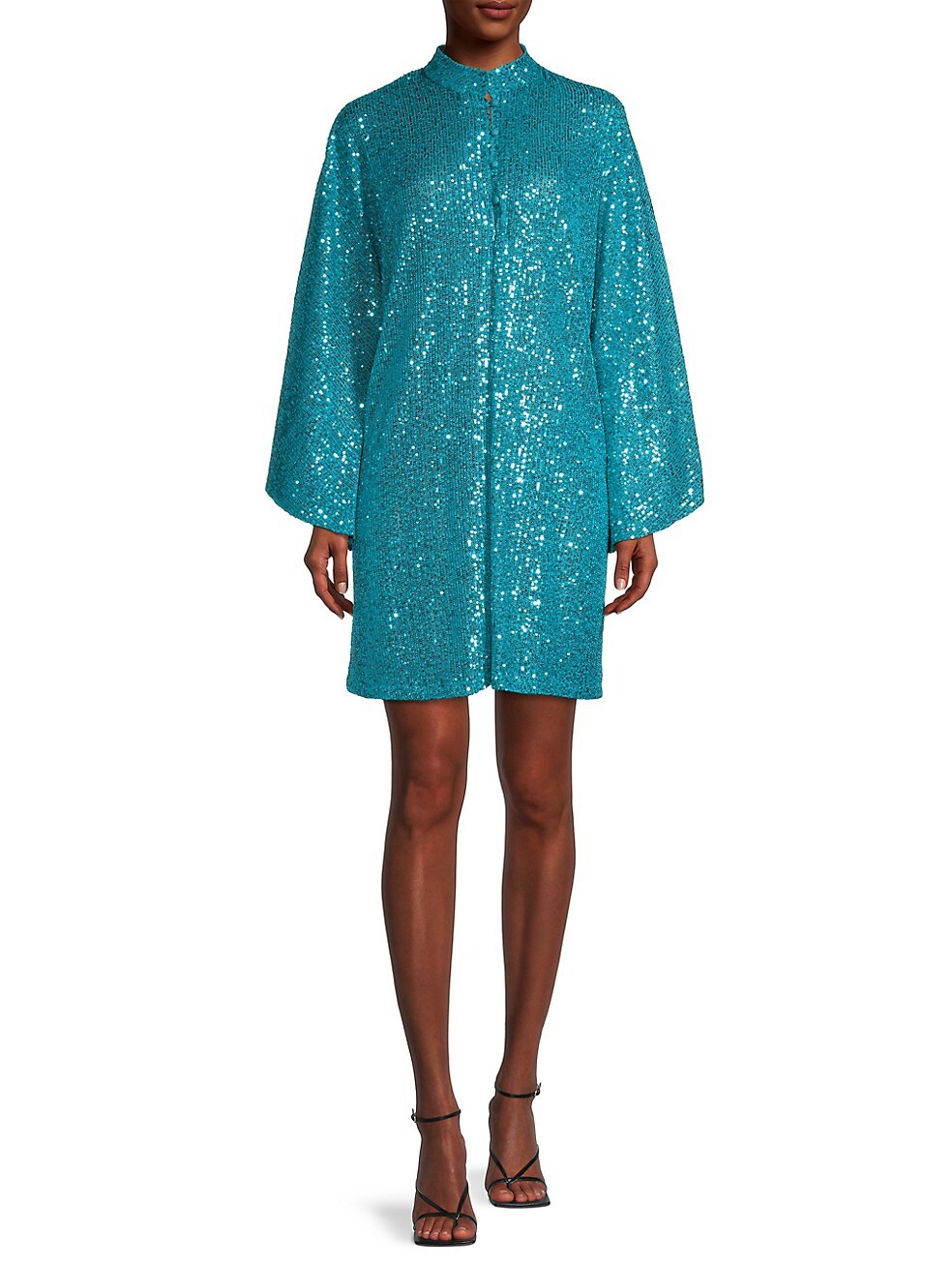Turquioise Sequin Mini Caftan | Saks Fifth Avenue