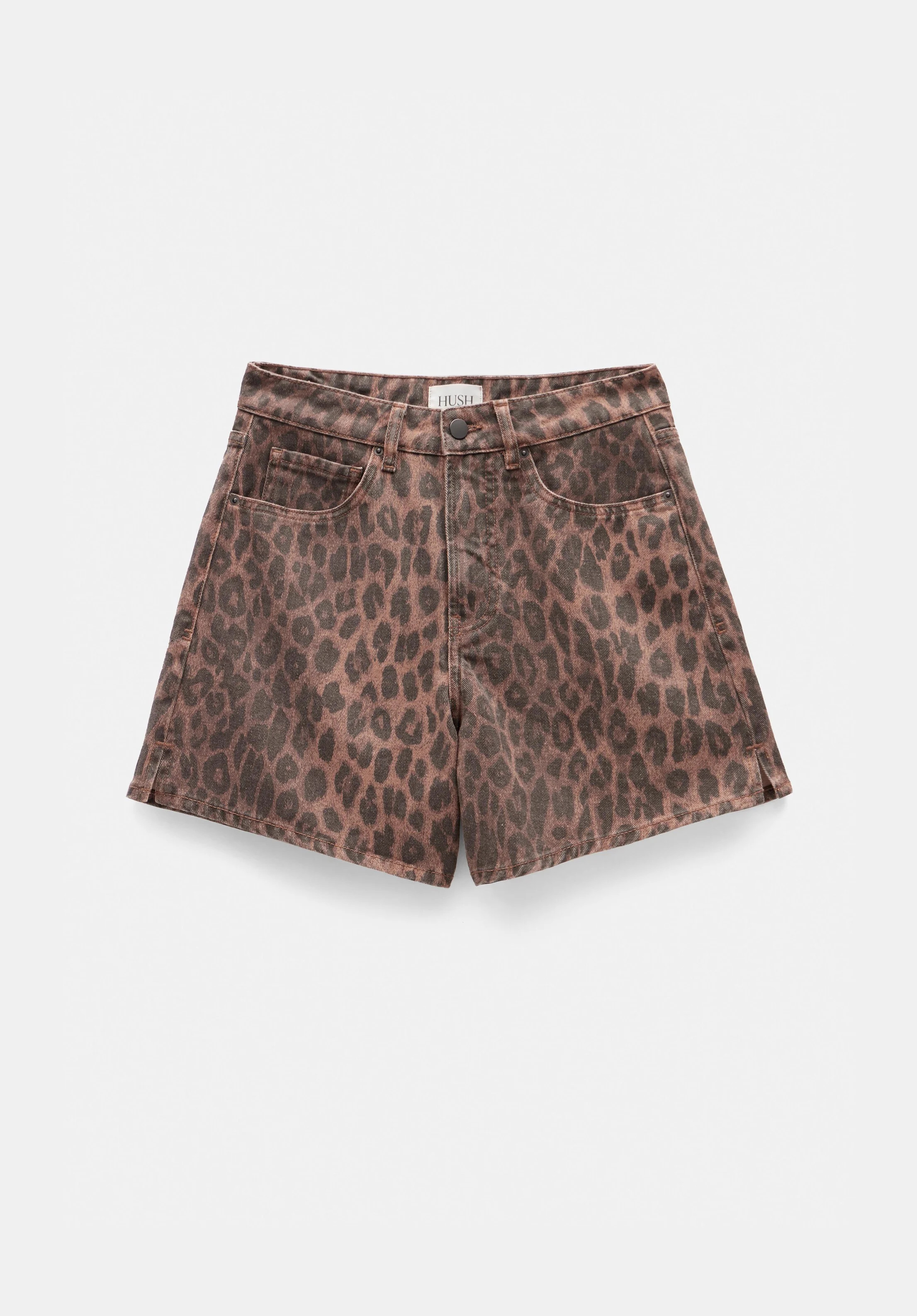 Leopard Print Essential Denim Shorts | Hush UK