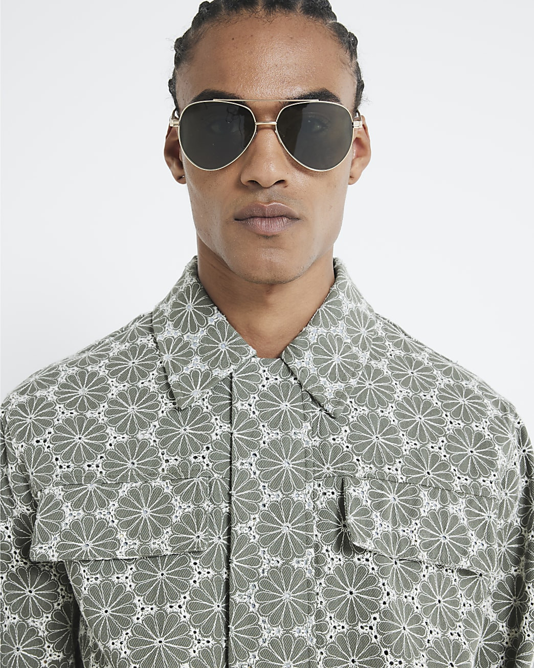 Khaki Embroidered Floral Jacket | River Island UK & IE