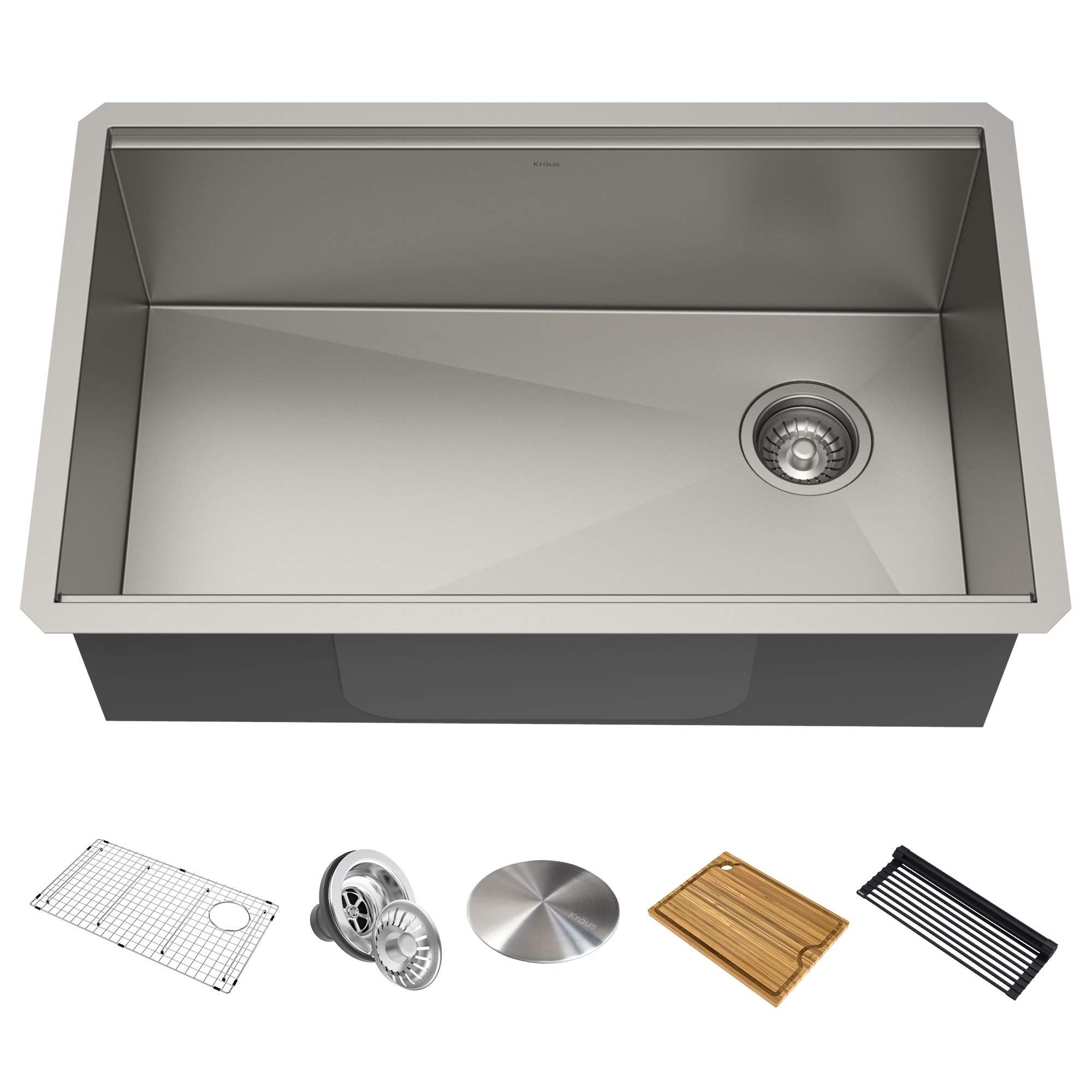 Kraus KWU110-30 Kore Kitchen Single Bowl, 30 Inch, 30"- Workstation Sink | Amazon (US)