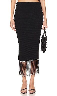 Lovers and Friends Bryony Fringe Skirt in Black from Revolve.com | Revolve Clothing (Global)