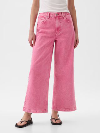 High Rise Stride Wide-Leg Ankle Jeans | Gap (CA)
