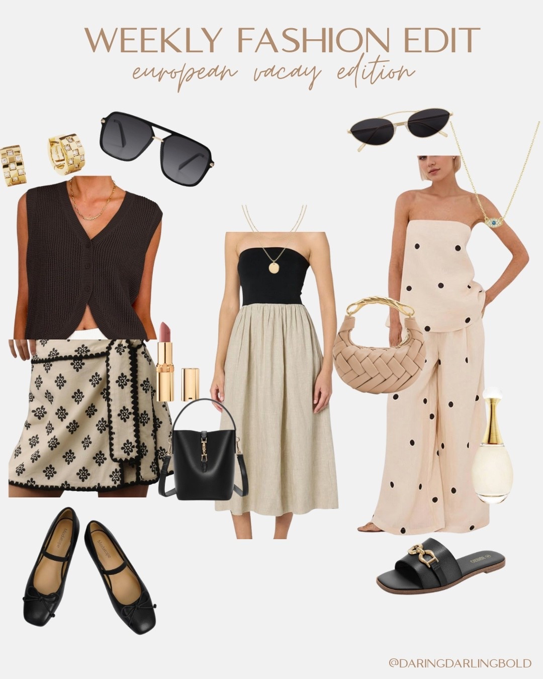 Heading on a European summer escape? ☀️✈️ Here are my go-to looks from this week’s European Vacay Fashion Edit 💼👗

Outfit essentials I’m packing:
✅ Effortless linen dresses that keep you cool 🇮🇹
✅ Flowy skirts & wide-leg pants perfect for seaside dinners 🌊
✅ Minimalist sandals that go with everything 👡
✅ Gold accessories for that subtle glam ✨
✅ Chic woven bags (yes, they do fit your lip gloss & passport!) 👜
✅ Timeless sunglasses to complete every look 🕶️

Whether you’re strolling cobblestone streets or lounging beachside, these outfits scream elegance without the effort.

#VacationStyle #EuropeanSummer #ChicEssentials #LTKTravel #LTKStyle #PackingList #VacationLooks #MinimalStyle #ResortStyle #SummerInEurope #OOTD #TravelWardrobe


#LTKStyleTip #LTKSeasonal #LTKTravel