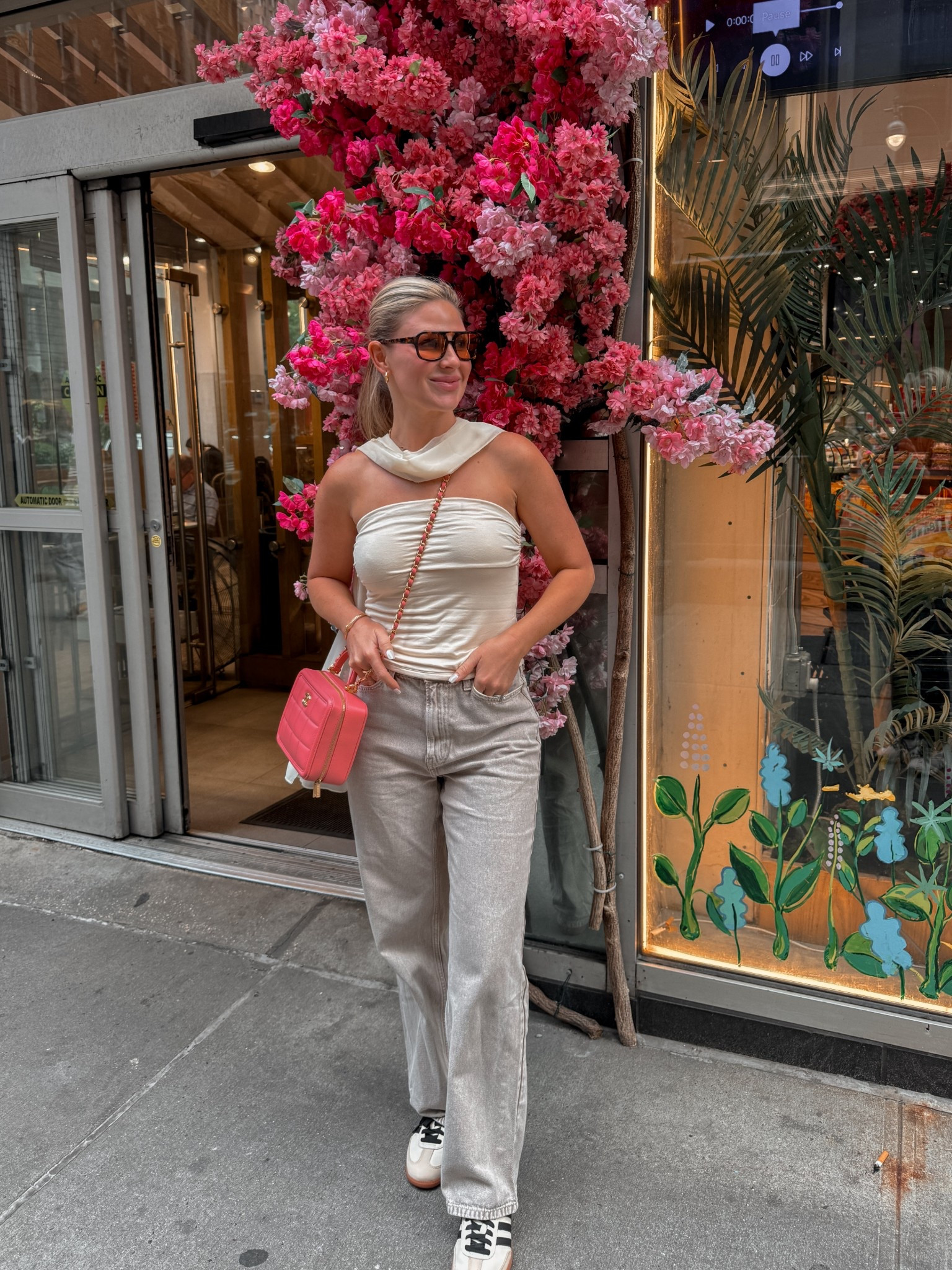 Casual summer outfit: scarf top & denim + sneakers for shopping in the city 

#LTKStyleTip #LTKSeasonal #LTKShoeCrush