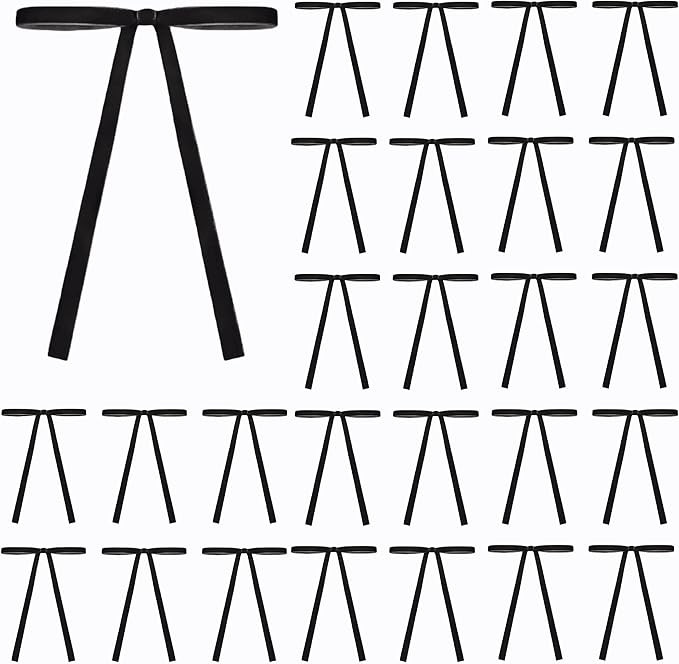 30 Pcs Black Velvet Christmas Bows 5 x 7 Inch Rustic Vintage Wedding Velvet Ribbon Gift Bows for ... | Amazon (US)