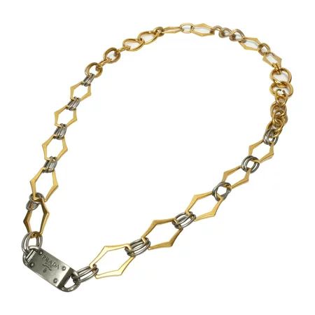 Authenticated Used PRADA Prada long necklace chain belt Lady s vintage plate logo brand hexagon type | Walmart (US)