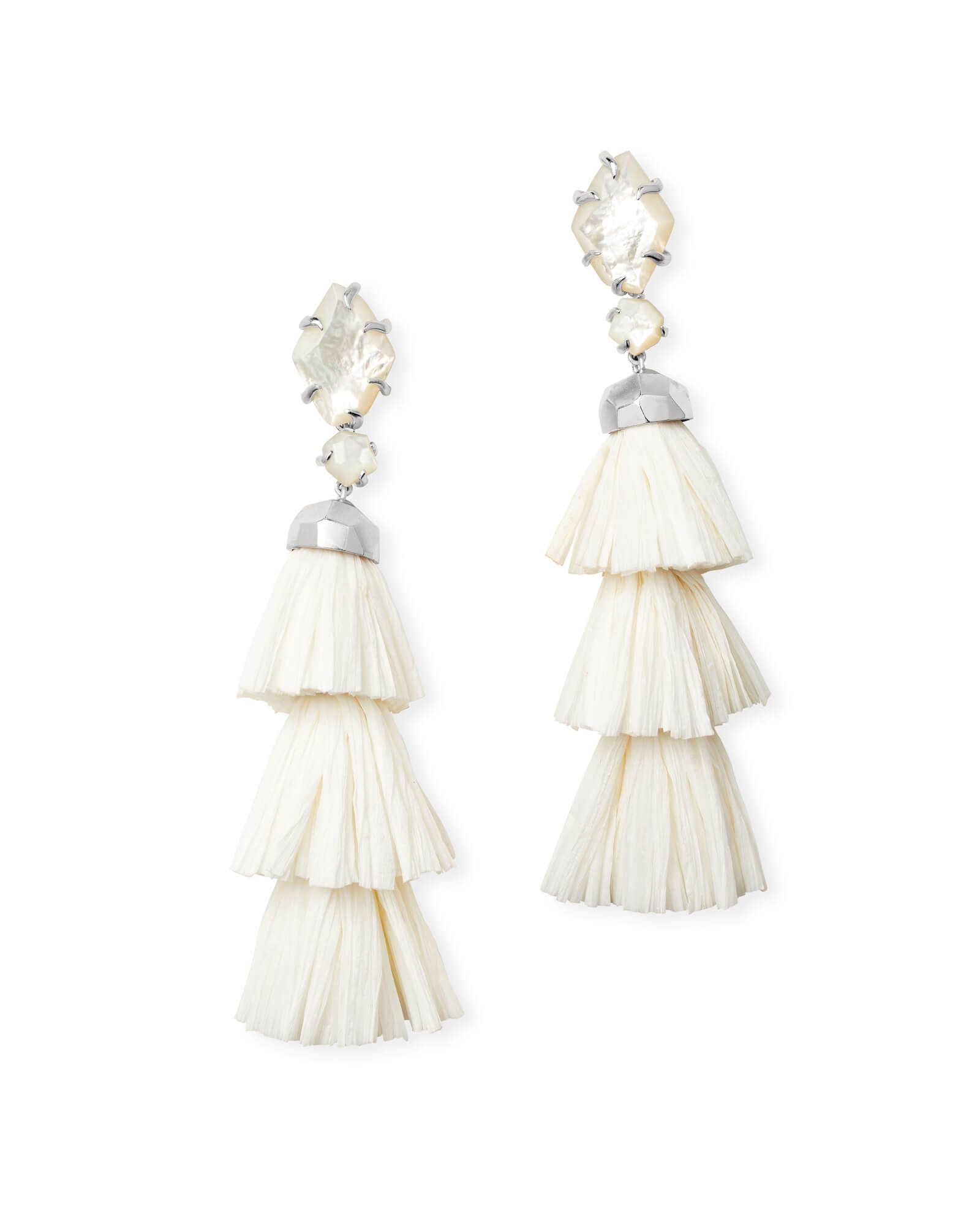 Denise Silver Statement Earrings Ivory Mother of Pearl | Kendra Scott