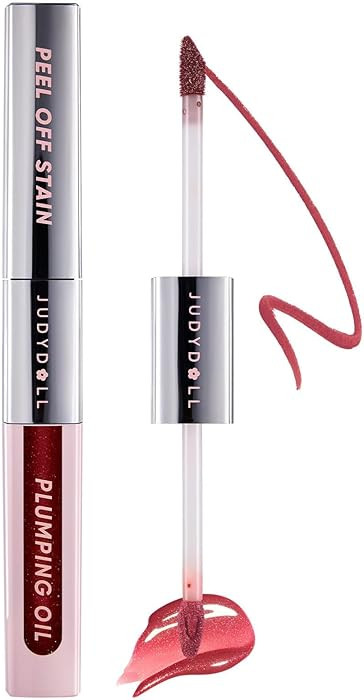 JUDYDOLL Peel Off Stain and Plumping Oil Duo - Long-Lasting Lip Stain with 3D Plumping Gloss, Hyd... | Amazon (US)