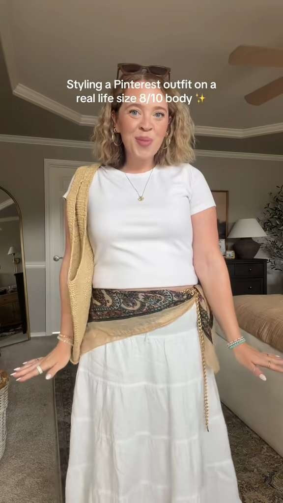 Styling a pinterest outfit on my size 8/10 body. Summer Outfit of the Day 🤍 Size 8/10 | M/L | 5'4"  

 #LTKootd #LTKMidsize