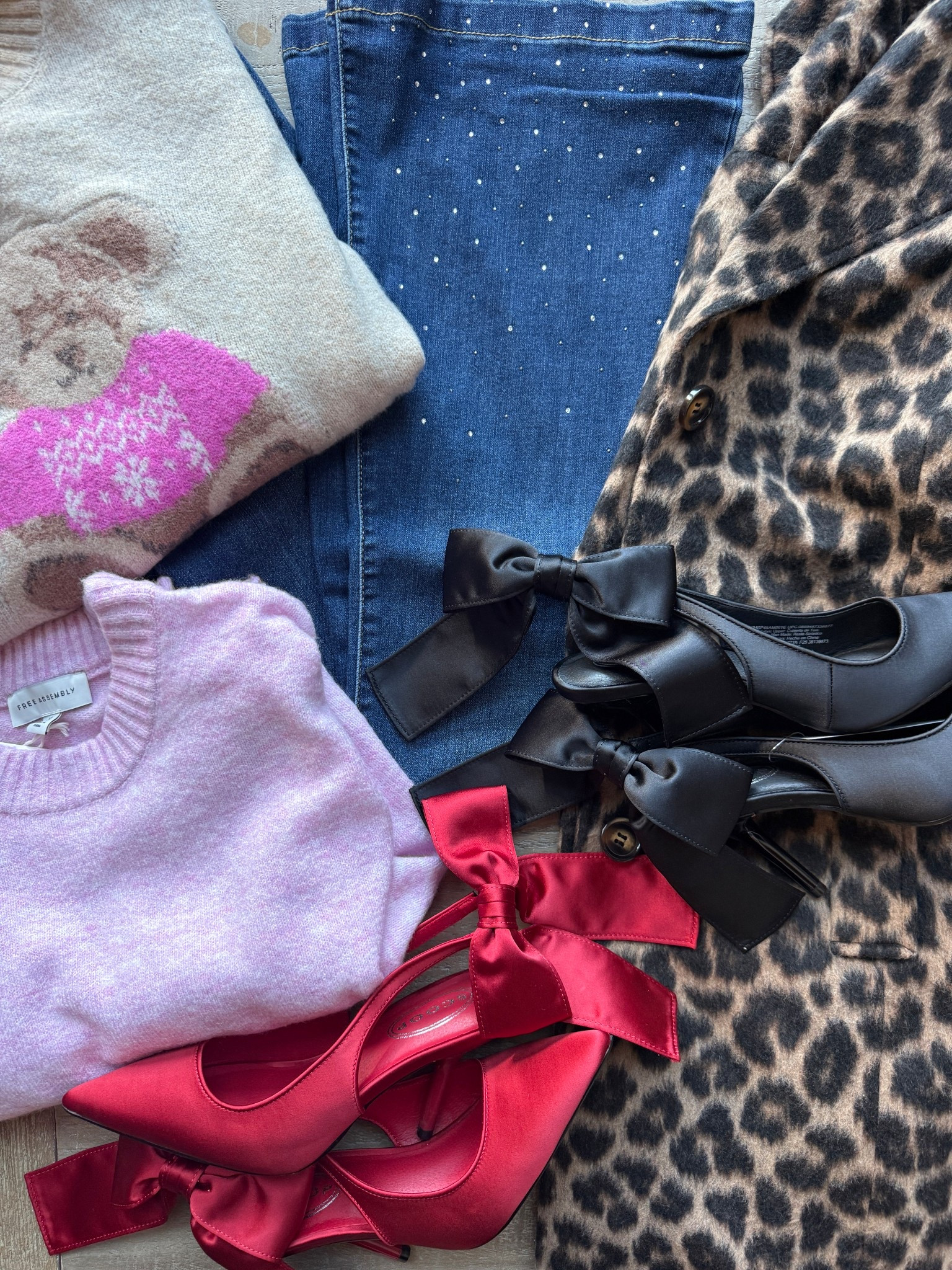 Loving all these finds from Walmart! Teddy bear anything is sooo cute right now! This leopard jacket is great quality and wool! The rhinestone jeans are adorable! I grabbed the flares and straight legs! Holiday heels are a must for any holiday outfit! 

Walmart fashion, petite, holiday shoes, teddy bear sweatshirt, rhinestones, leopard 

#LTKPetite #LTKHoliday #LTKFindsUnder50