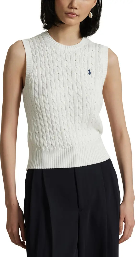 Cable Knit Cotton Sweater Vest | Nordstrom