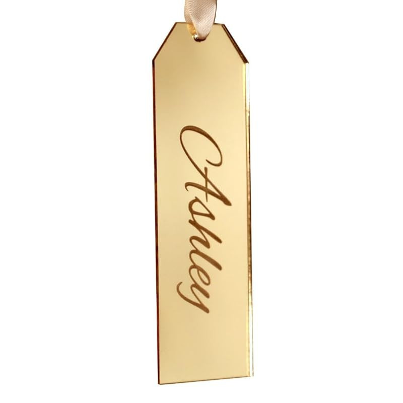 Gold Acrylic Christmas Stocking Name Tag Personlaized (Script Font, Gold) | Amazon (US)