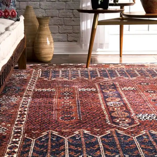 nuLOOM Rust Classical Tribal Historic Chic Style Ombre Border Area Rug - 2' 6" x 8' Runner - Rust | Bed Bath & Beyond