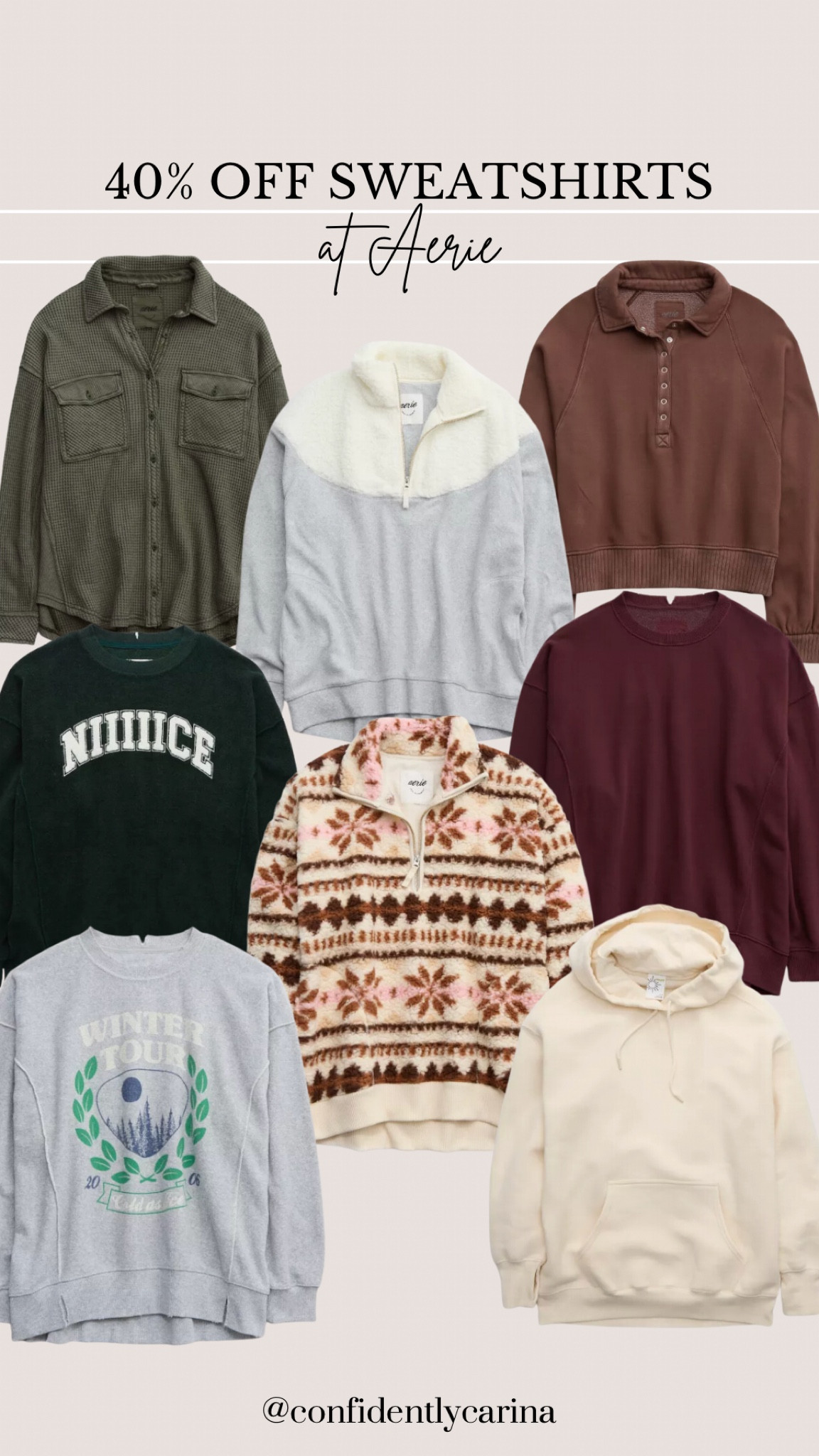 Looking for the perfect gift? 👀🎁 These Aerie sweatshirts fit the bill and they’re 40% off today!! My favorite sweatshirts EVER and I always give them as Christmas gifts for my mom and sister! 

#LTKsalealert #LTKGiftGuide #LTKSeasonal