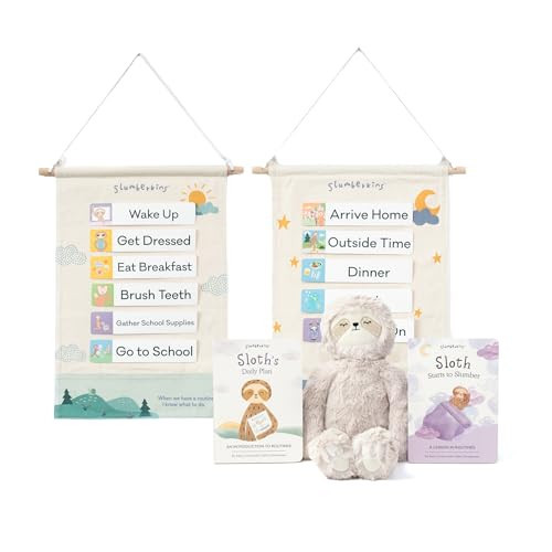 Slumberkins 18 Piece Visual Schedule for Kids | Reversible Visual Tool to Teach Day Time and Nigh Time Routines at Home & School | for Toddlers, Preschoolers, Children with Autism | Amazon (US)