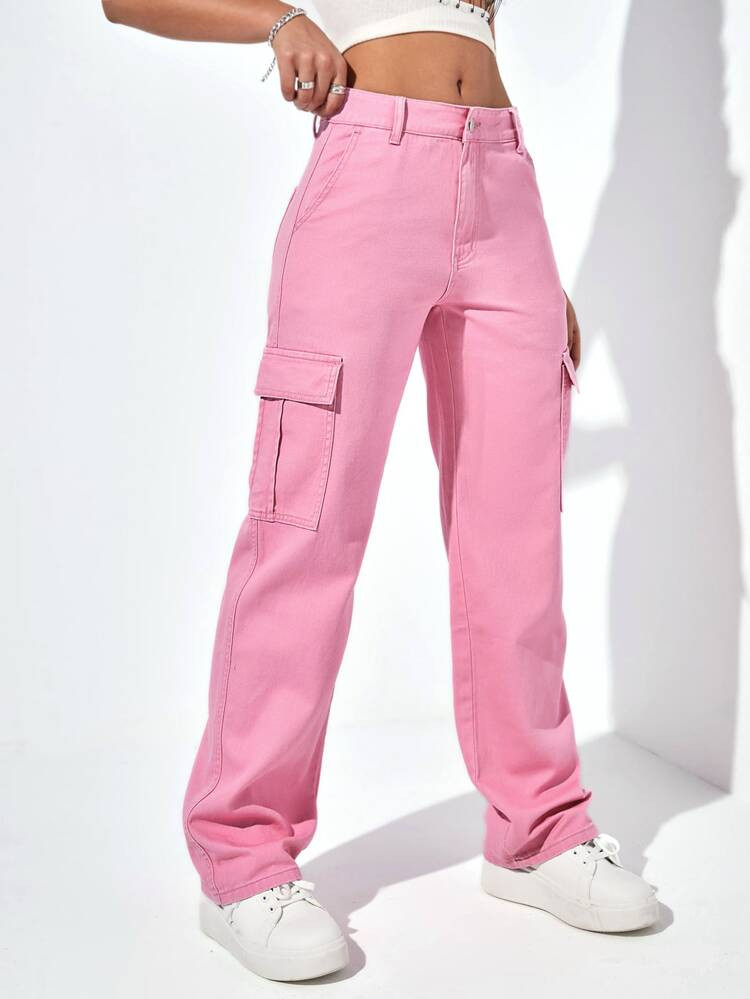 High Waist Cargo Jeans | SHEIN