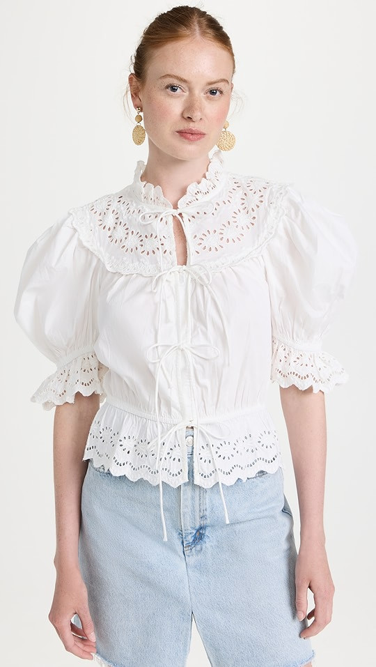 Long Sleeve Front Tie Top | Shopbop