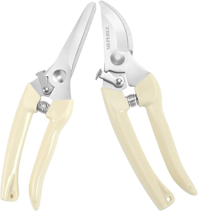 2PCS meperez garden shears, Japanese stainless steel scissors gardening tools, plant pruners for ... | Amazon (US)