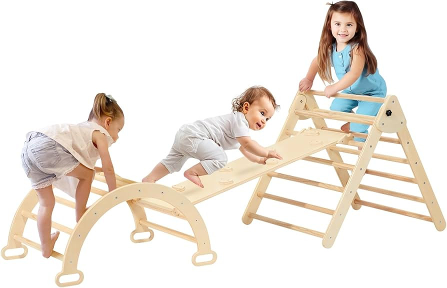 5 in 1 Pikler Triangle Set, Toddler Climbing Toys Indoor, Montessori Climbing Set, Foldable Climb... | Amazon (US)