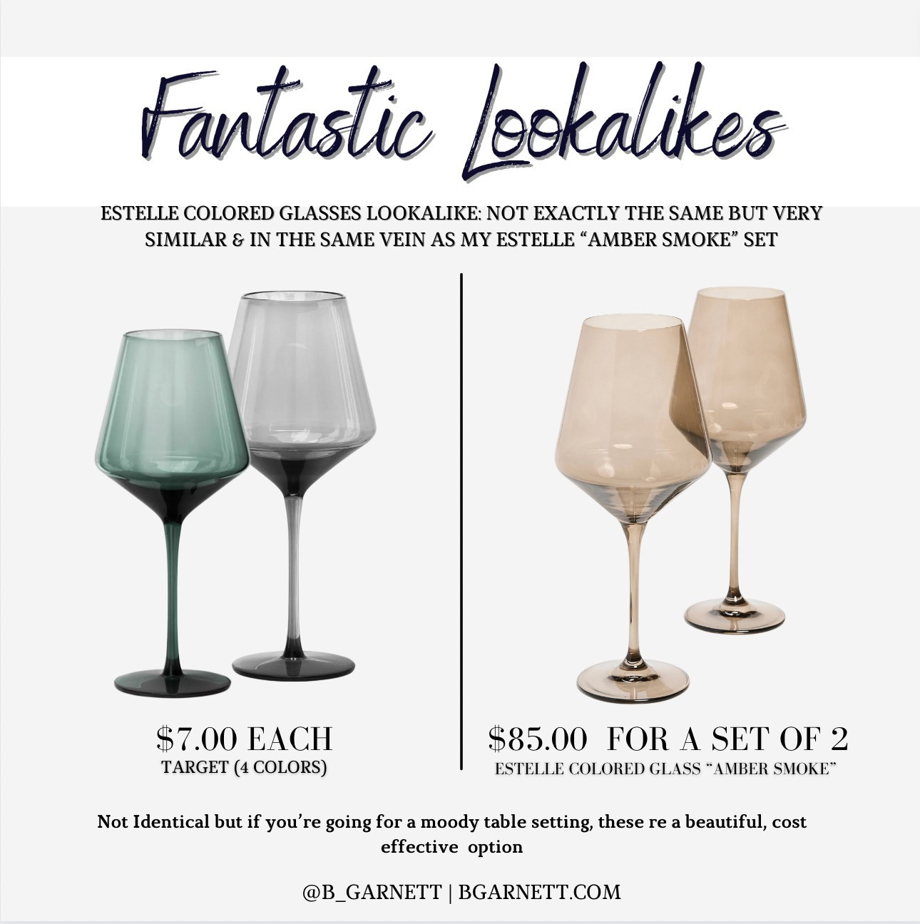 Eerily similar to my Estelle Colored Glass set (I have amber smoke) but at a fraction of the cost…

Not identical, It’s a look for less for sure. 
Linked both. 

Estelle colored glass | wine glass | entertaining essentials | moody glassware 

#LTKhome #LTKfindsunder50 #LTKstyletip