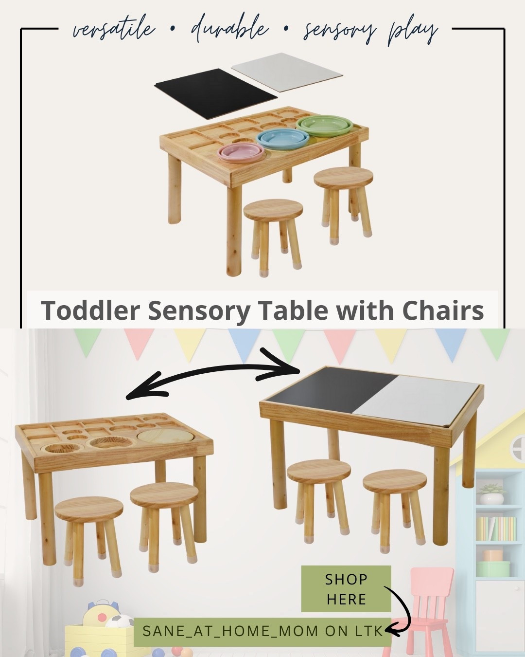 Your toddler’s new favorite spot! 🌟 This versatile sensory table with 2 chairs is perfect for sand, water play, arts & crafts, and snack time—indoors or outdoors. Made from natural, safe wood with smooth edges and built-in buckets, it’s fun, safe, and easy to clean.

🎁 Perfect gift for birthdays or holidays!
Tap to shop and let your little one play, learn, and create! 🖍️🛒

#ToddlerTable #SensoryPlay #KidsActivityTable #LearningThroughPlay #FineMotorSkills #MontessoriInspired #ToddlerGifts #EducationalToys #IndoorPlay #OutdoorPlay 

#LTKmomlife #LTKHome #LTKKids