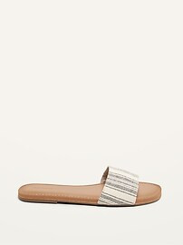 Striped Textile Slide Sandals for Women | Old Navy (US)