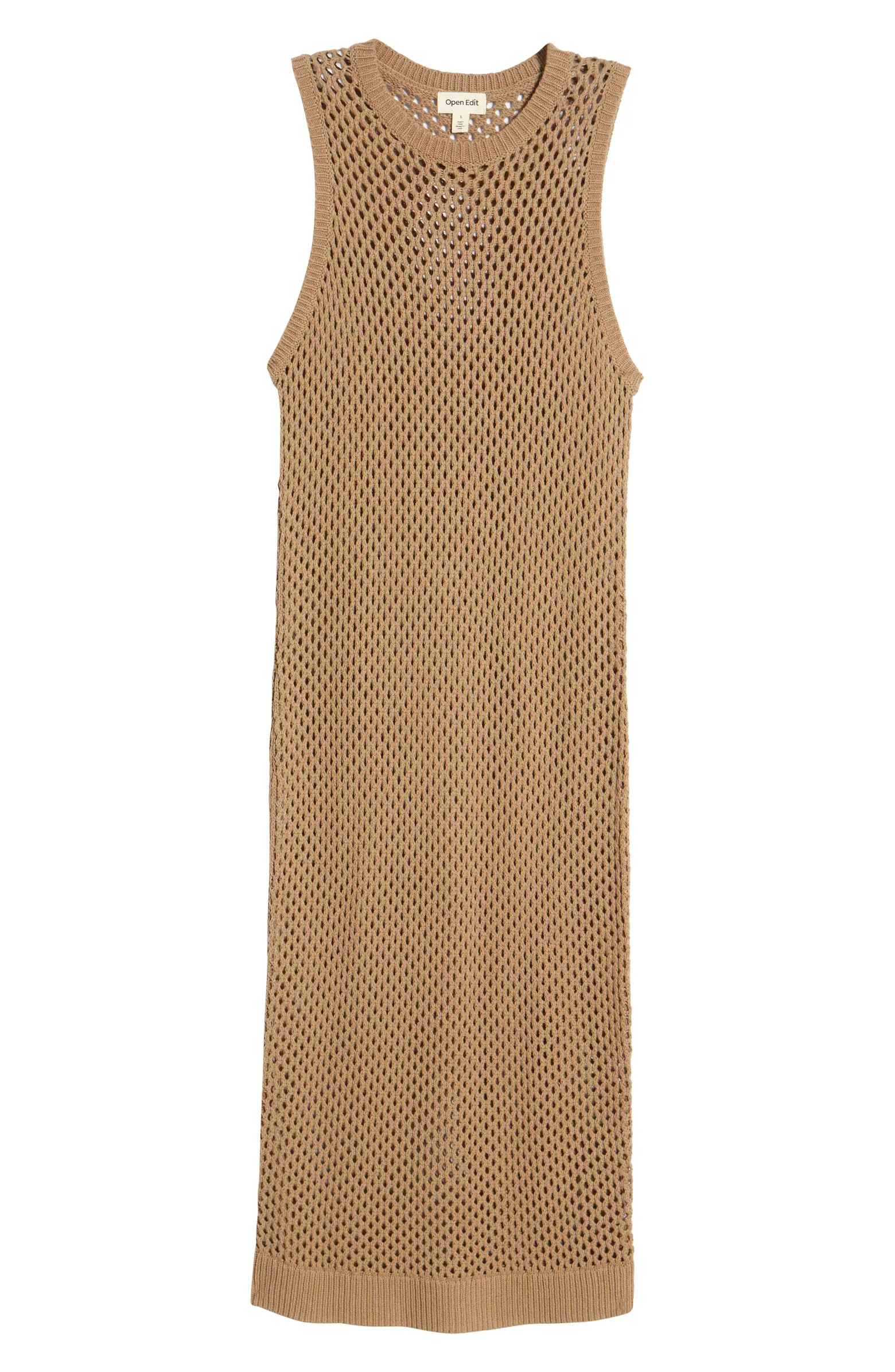 Open Edit Open Stitch Sleeveless Cotton Blend Sweater Dress | Nordstrom | Nordstrom