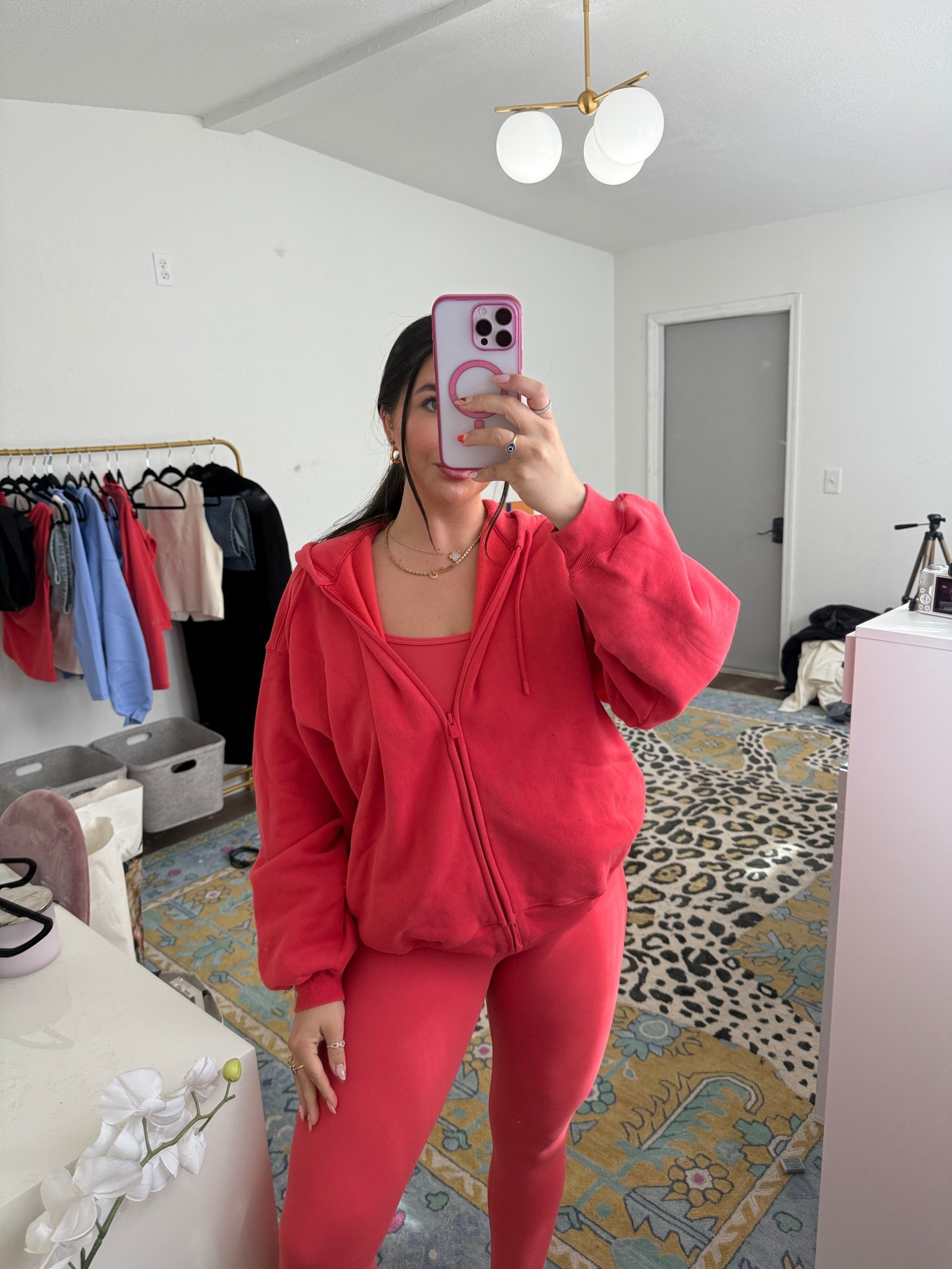 Cherry red from ARITZIA! Leggings, tank top & oversized zip up!! Love this set 

#LTKStyleTip #LTKSpringSale #LTKFindsUnder100