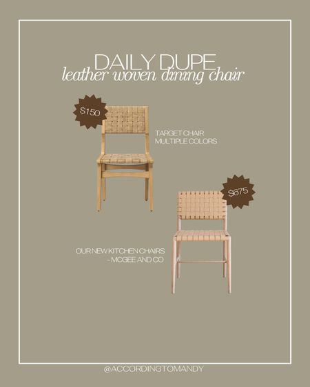 Daily dupe - leather woven dining chairs


#LTKhome #LTKsalealert