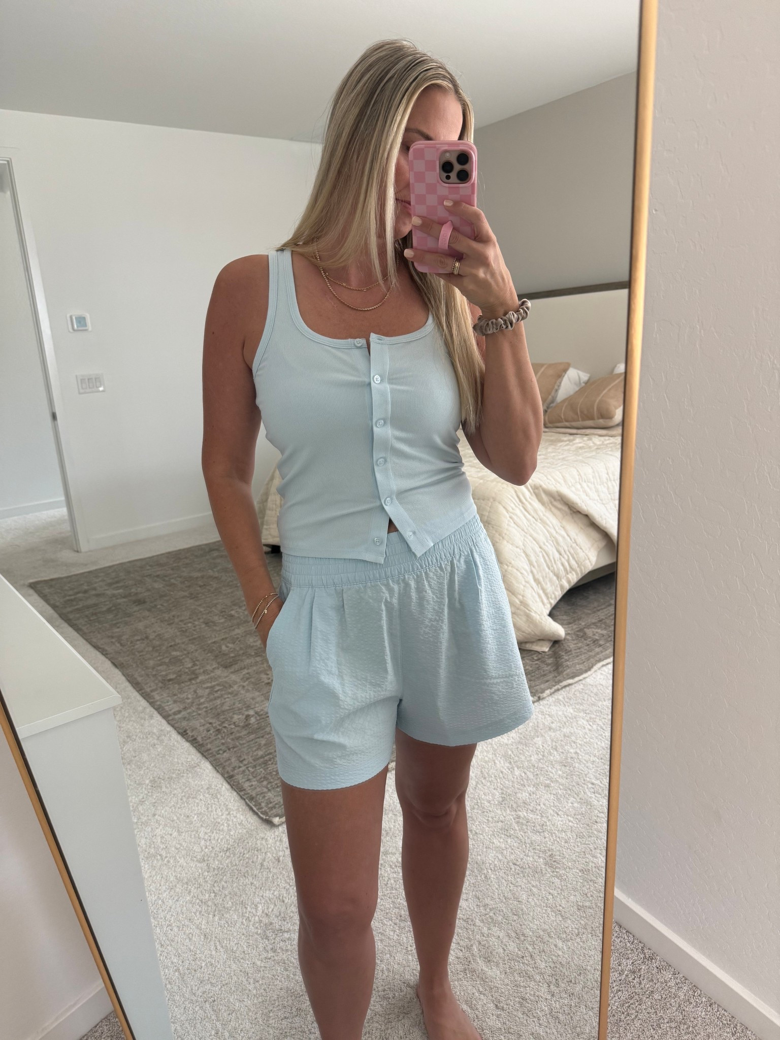 Comfy matching sets for summer? Sign me up! I love this baby blue color, and also got the shorts in the cutest butter yellow with a matching top. They’re like a seersucker material. Light and airy! 

#LTKActive #LTKMidsize #LTKSummerEdit