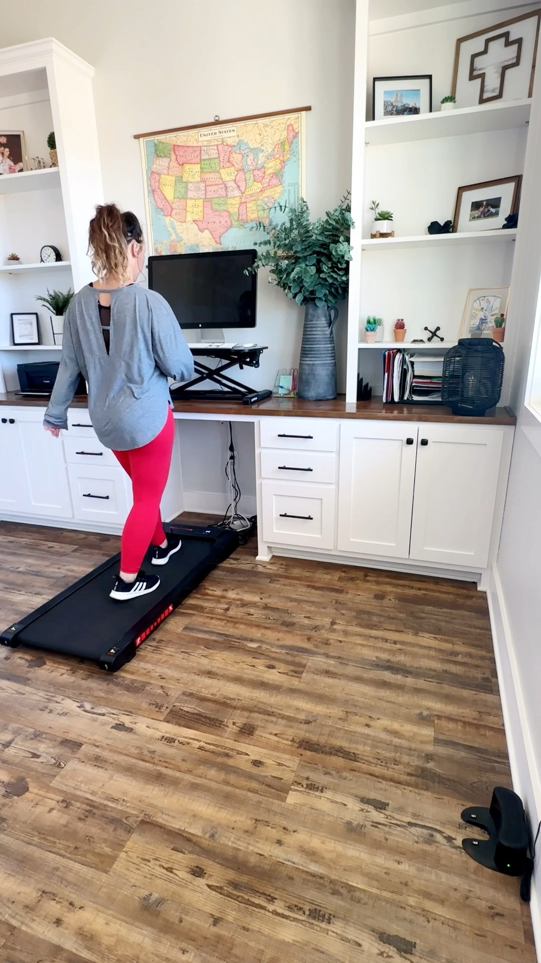 This portable mini Walking Pad-Under Desk Treadmill with Remote Control is my fav! It holds up to 265 lbs and when paired with this office desk riser it makes the perfect pair to help get my work done and burn a few calories while doing so!! 

#LTKhome #LTKVideo #LTKfitness