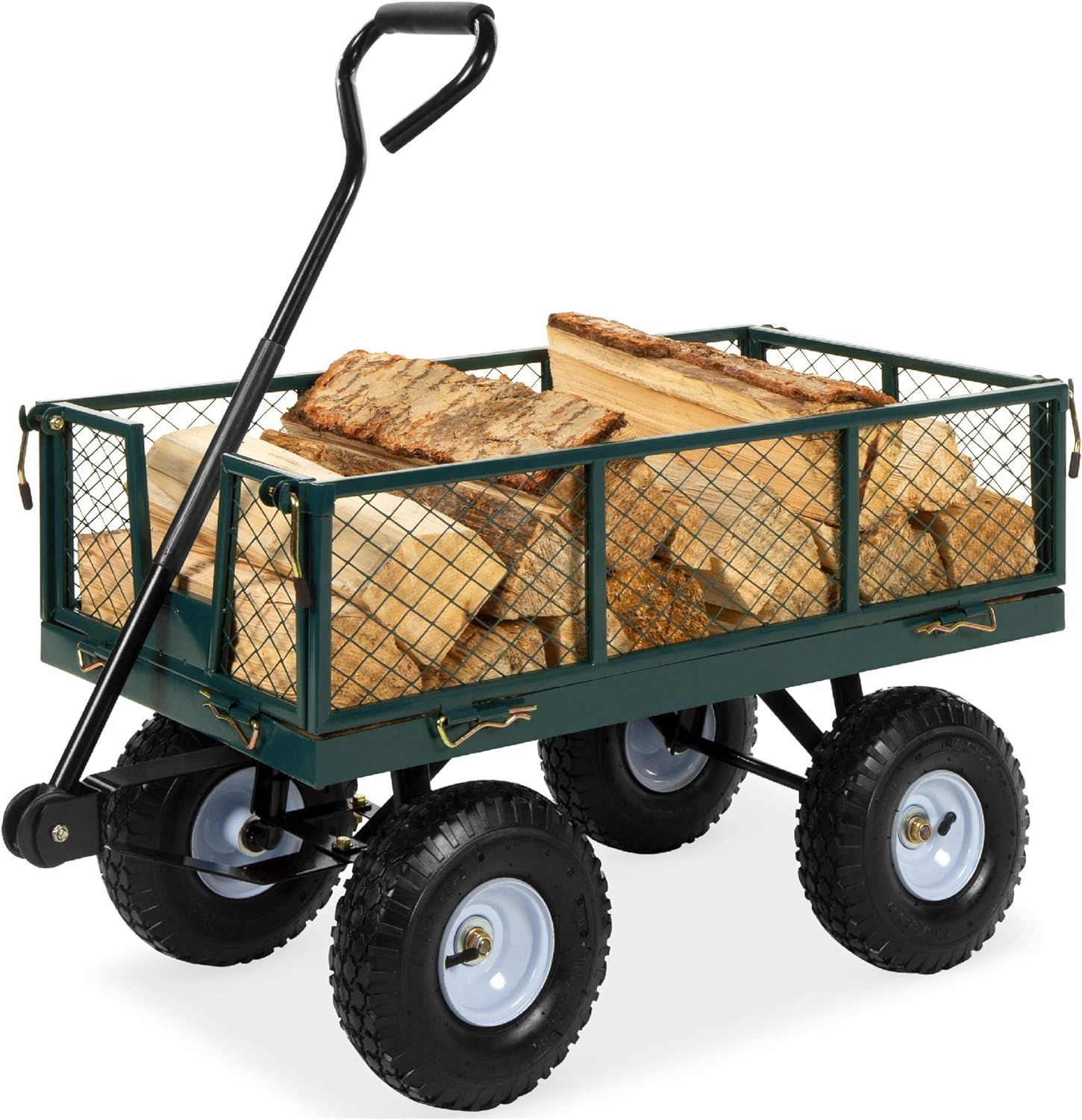 Best Choice Products Utility Garden Cart Wagon for Lawn, Yard w/Heavy-Duty Steel 400lb Weight Cap... | Amazon (US)